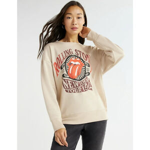 The Rolling Stones Graphic Sweatshirt Beige Red Women's Large